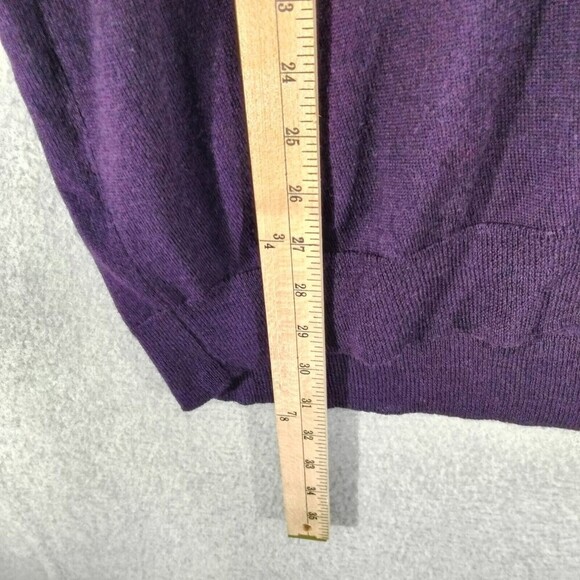 Club Room Pullover Sweater Mens XL Purple Long Sleeve Casual Solid V-Neck - Picture 4 of 11